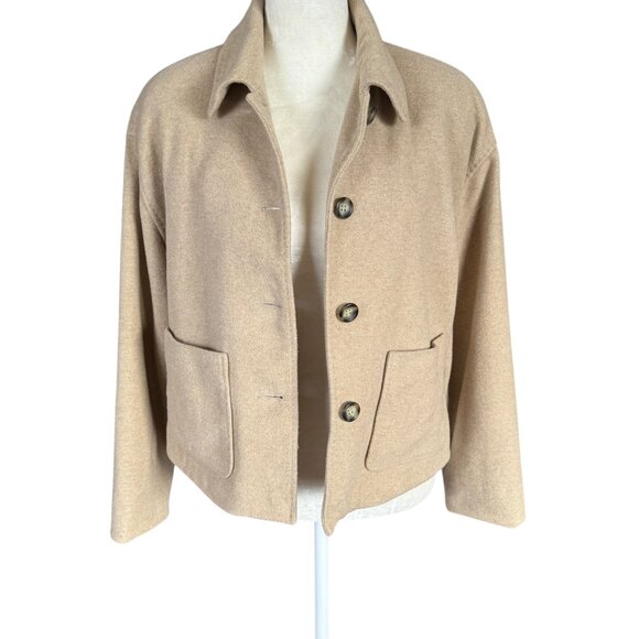 Jax Country fully lined long sleeve collared button down beige blazer jacket - Picture 7 of 8